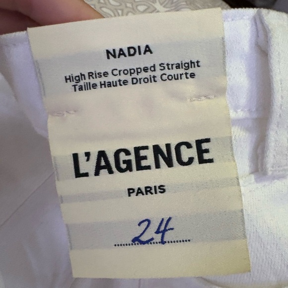 L'AGENCE Women's Cream Straight Leg Jeans - Picture 3 of 3